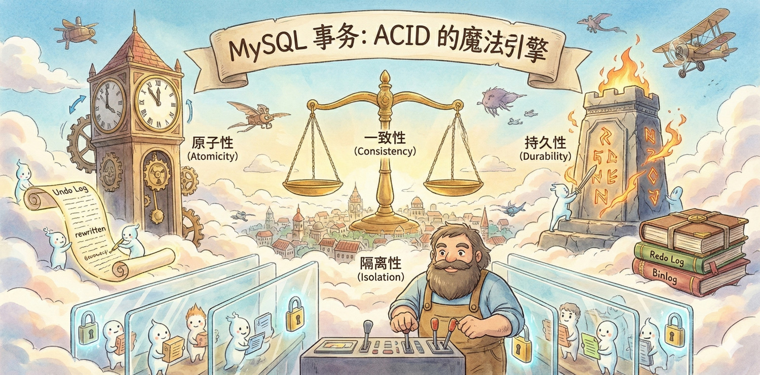 MySQL 底层原理丨事务的实现(及三种日志) 封面